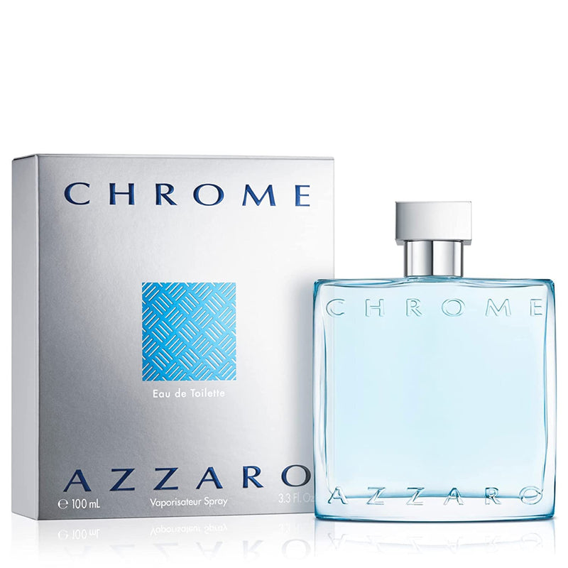 Azzaro Chrome Eau de Toilette - Fresh Aquatic Mens Cologne - Citrus, Woody, Musky Fragrance -Fresh Notes of Bergamot - Everyday Wear - Classic Summer Beach Scent - Luxury Perfumes for Men Infinity Warehouse