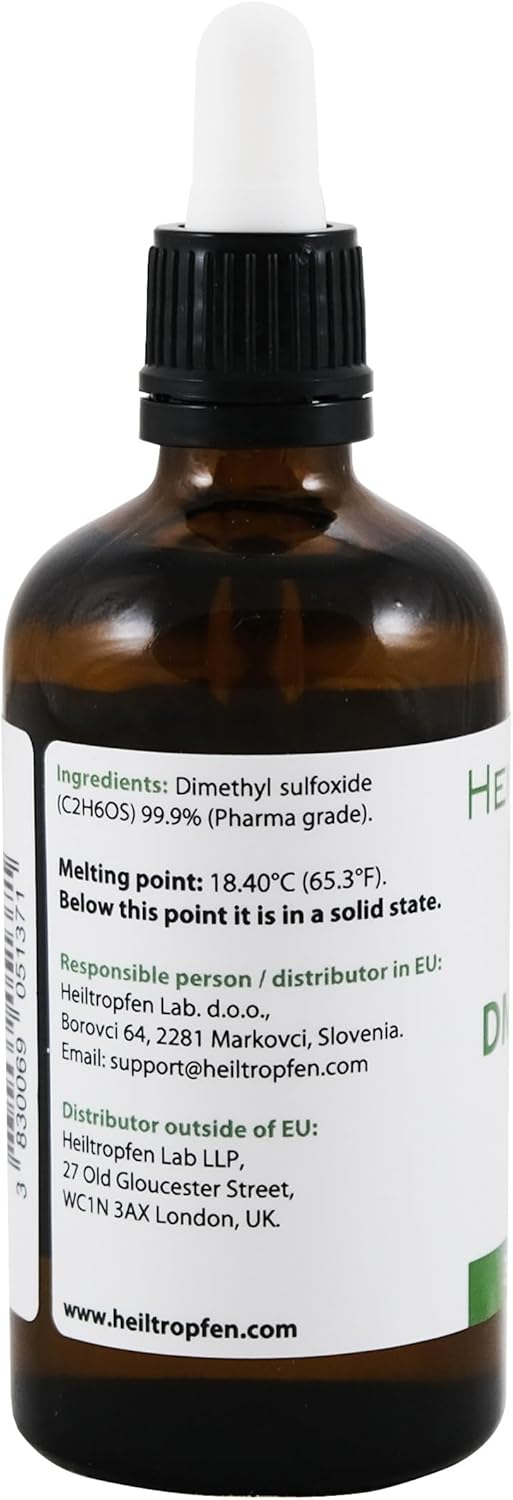 DMSO 99.9% Pharma Grade Ingredients | Lemon Grass Scent - Dimethyl sulfoxide Liquid | 3.4 Oz - 100 ml | High Purity | Heiltropfen® Infinity Warehouse