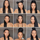 Pre Stretched Braiding Hair Refined Hair For Box Braids 8 Packs 24 Inch Black Crochet Braids Hair Hot Water Setting Knotless Braiding Hair Bundles Straight Braiding Hair Extension for Black Women(1B