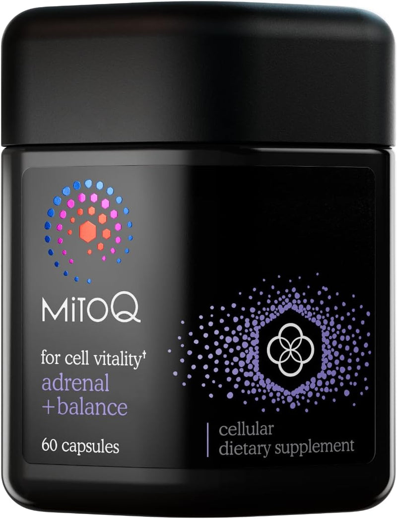 MitoQ +Balance | Sensoril Ashwagandha, Rhodiola & Maritime | Support Balanced Cortisol Levels, Stress Management, Restorative Sleep & Cell Health (60 Capsules) Infinity Warehouse