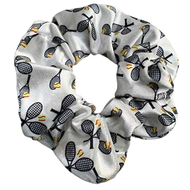 Tennis Scrunchie, Tennis Hair Accessories, No Crease Tennis Premium Velvet Elastics, Perfect Gift for Tennis Players Sportybella