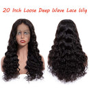 BLY 13x4 Frontal Wigs Loose Deep Wave Lace Front Human Hair Wigs Pre Plucked with Baby Hair 18 Inch Glueless for Black Women 150% Density Natural Black BLY
