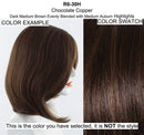 23" Grand Extension Topper Color R6/30H CHOCOLATE COPPER - Hairdo Hairpieces 3/4 Clip In Cap Tru2Life Heat Friendly Synthetic 5 Clips Wavy Flat Iron Blow Dry Bundle Maxwigs Hairloss Booklet Hairdo & Maxwigs