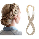 Braided Headband Hair Chunky Braided Headband Plaited Hair Band Wide Plaited Braids Elastic Stretch Braid Hairband Synthetic Hairpiece For Girls And Women (Large-five strands braided, 18/613) S-noilite