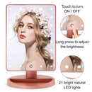 COSMIRROR Lighted Makeup Vanity Mirror with 10X Magnifying Mirror, 21 LED Lighted Mirror with Touch Sensor Dimming, 180Â°Adjustable Rotation, Dual Power Supply, Portable Cosmetic Mirror (Rose Gold) COSMIRROR