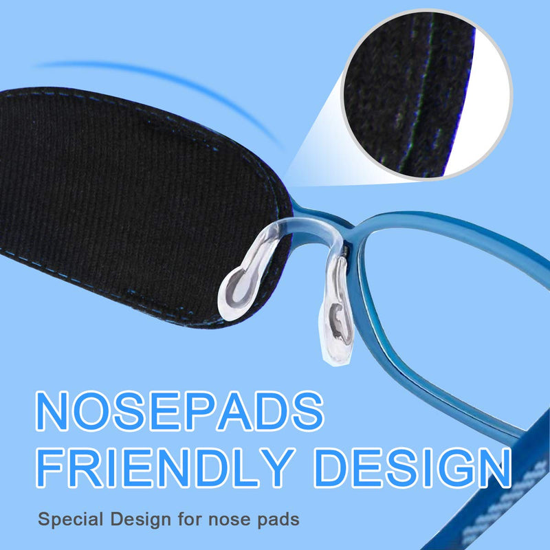 4 Pack Eye Patches for Kids Girls Boys, Right & Left Eye Patch for Glasses, Lazy Eye Patch for Children Treating Lazy Eye Amblyopia Strabismus and After Surgery (Blue) HECATY