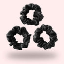 ZIMASILK 100% Mulberry Silk Hair Scrunchies,Best For Women And Girls’Hair.19MM Elastic Hair Bands for Ponytail Holder.Gentle And No hurt. (3 Pack,Black) ZIMASILK