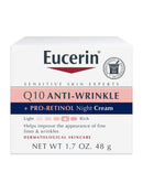 Eucerin Q10 Anti-Wrinkle Face Night Cream - Fragrance Free, Pro-Retinol, Moisturizes for Softer Smoother Skin as You Sleep- 1.7 Ounce (Pack of 1) Eucerin Store