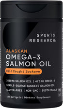 Sports Research Triple Strength Omega 3 Fish Oil - Burpless Fish Oil Supplement w/EPA & DHA Fatty Acids from Single-Source Wild Alaskan Pollock - 1250 mg, 90 ct Infinity Warehouse