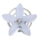 LUX ACCESSORIES White Flower Crystal Rhinestone Fashion Silvertone Hair Twist LUX ACCESSORIES