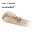 Loop Remy Hair Extensions Human Hair Silicone Micro Ring Beads Stick Tipped Hair Fish Line Link Hairpieces Hand Tied 1g/Strand 50 Individual Strands 50g Highlight 18 Inch