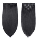 S-noilite Clip in Human Hair Extensions 100% Real Remy Thick True Double Weft Full Head 8 Pieces 18 Clips Straight Silky (10 Inch - 110g,Natural Black (