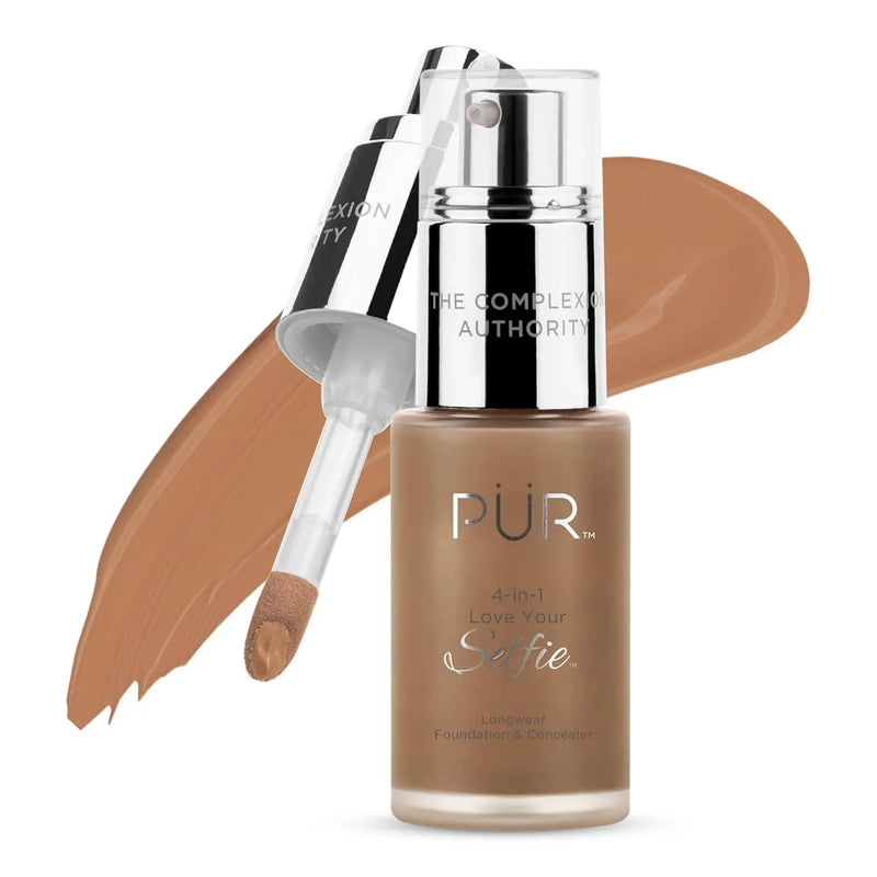 PUR Beauty 4-in-1 Love Your Selfie Foundation & Concealer - Longwear Full Coverage Liquid Makeup Foundation with Hydrating Blend for Refined-Looking, Natural Beauty Glow, Skin Texture & Tone Infinity Warehouse