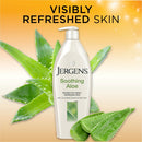 Jergens Soothing Aloe Refreshing Body Lotion, Aloe Vera Body and Hand Moisturizer, 10 Ounces, Illuminating Hydralucence Blend, with Cucumber Extract, Dermatologist Tested Jergens