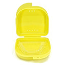Genco Dental Retainer Case with Vent Holes - Orthodontic container for holding retainers, aligner, night-guard/mouth-guard. Small and Durable retainer case (Yellow) Genco Dental