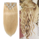 Double Weft 100% Remy Human Hair Extensions Clip in Grade 7A Quality Full Head Thick Thickened Long Short Straight 8pcs 18clips 10" / 10 inch 110g