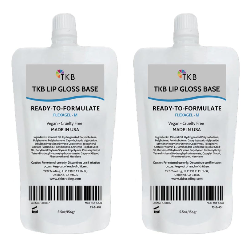 TKB Lip Gloss Base (Flexagel M)| Moisturizing, High Shine, Crystal Clear, Vegan and Cruelty free| Made in USA. (15 Ounce (Pack of 1)) Infinity Warehouse