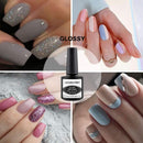 Lagunamoon 25 Pcs Gel Nail Polish Kit,  Nude Nail Polish Set  with Glossy & Matte Top Base Coat, Pastel Pink Blue Browns Soak off Nail Polish, Bright Nail Art Solid Sparkle Glitters Colors for Starter Nail Art Salon Design Manicure Lagunamoon