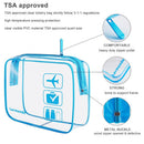 3pcs Lermende Clear Makeup Bag, TSA Approved Toiletry Bag & Cosmetic Bag for Women With Zipper Handles, Quart Size Carry On Clear Make up Bags Airport Compliant Toiletries For Travel - Blue Lermende