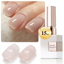 Double Rhythm Translucent Gel Polish Sheer Neutral Natural Light Milky Same Color Same Bottle 15ML Jelly UV Polish Nail Art DIY at Home (Jelly Nude Brown-A1492) Infinity Warehouse