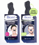 Bioré Men's Skincare Charcoal Deep Cleansing Pore Strips, Nose Strips for Blackhead Removal on Oily Skin, with Natural Charcoal for Instant Blackhead Removal and Pore Unclogging, 6 Count Bioré