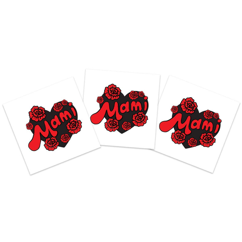 Mami Heart Temporary Tattoos (3-Pack) | Skin Safe | MADE IN THE USA| Removable Fashiontats