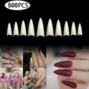 Vivace Natural Stiletto 500 Acrylic Fake False Nail Tips 10 Sizes For Nail Salon Nail Shop (Natural Stiletto) Vivace
