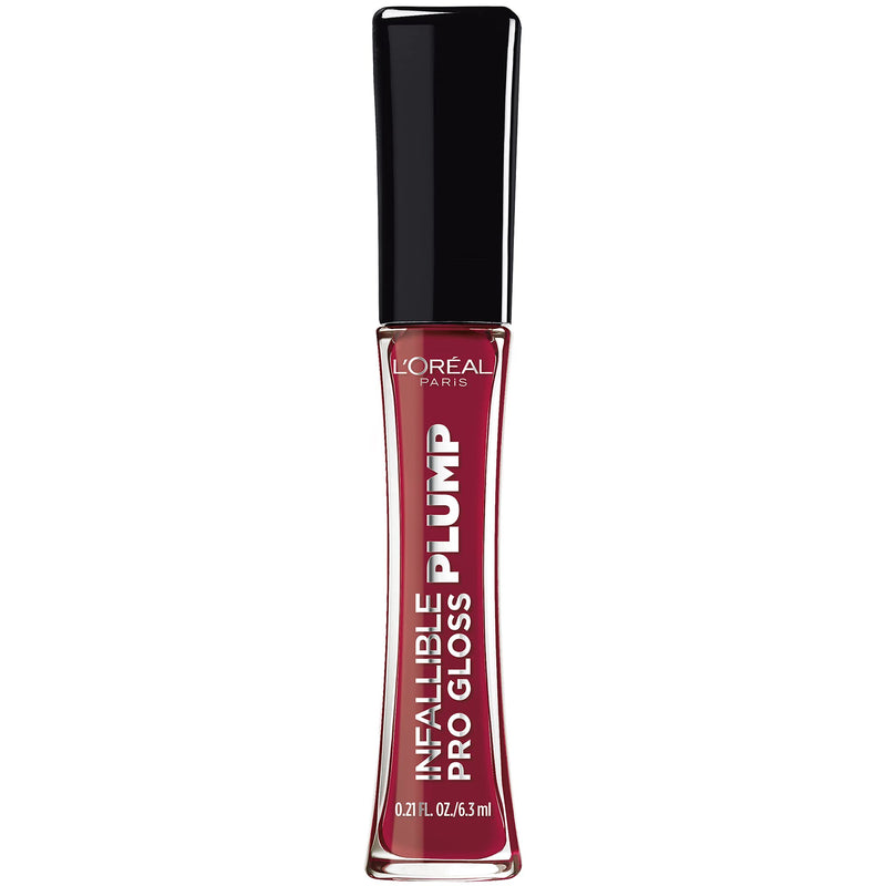 L'Oreal Paris Infallible Pro Gloss Plump Lip Gloss with Hyaluronic Acid, Long Lasting Plumping Shine, Lips Look Instantly Fuller and More Plump, Ruby Sheen, 0.21 fl. oz. L'Oreal Paris
