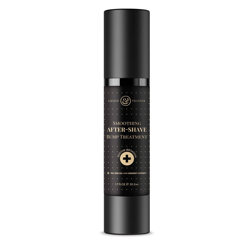 GROOM & PROSPER - Comfort Post-Shave Cooling Moisturizer with Hyaluronic Acid, Salicylic Acid, Beet Root Extract, Borage Seed Oil, Cocoa Butter, and Brazil Nut Oil - 1.7 Oz Groom & Prosper