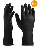 ThxToms 3 Pairs Hair Dye Gloves, Reusable Professional Hair Color Rubber Gloves for Home and Salon Black,Large ThxToms