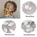 Aukmla Bride Wedding Hair Pins Pearl Beads Headpiece Hair Clip Barrette Decorative Flower Bridal Hair Accessories for Women and Girls Aukmla