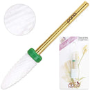 Beauticom Professional USA Ceramic White Flame Cone Shaped Bit Nail Drill 3/32" Shank Size (Coarse, Flame Bit) Beauticom