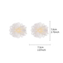 LUX ACCESSORIES White Fabric Floral Center White Pearl Silver Tone Finish Set of 2 Hair Clips LUX ACCESSORIES