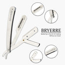 BRYERRE Professional Barber Straight Razor Safety Edge with 100-Pack Derby Blades 100 Percent Stainless Steel for Smooth Shave (Silver) BRYERRE