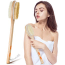 Shower Brush, Bymore Dry Brushing for Body Cellulite and Lymphatic, Dry Skin Long Handle Body Brush Natural Bristle Exfoliator Scrubber for Bath Shower Wash Brushing Exfoliating Legs and Back Bymore