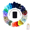 30 Pcs Chiffon Flower Hair Scrunchies and 50Pcs Black Elastic Hair Bands Soft Cotton Scrunchies Design Printed Flower Hair Ties for Women or Girls Hair Accessories with Gift Bag Yanwenx