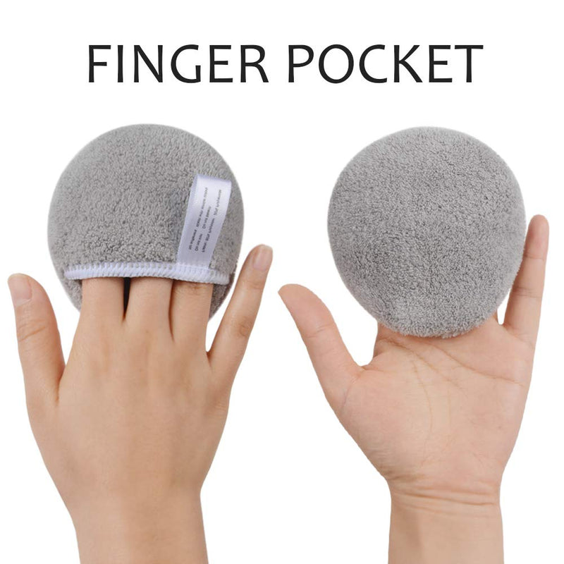 Sunland Reusable Makeup Remover Pads For Face,Eye,Lips 6 Pack Microfiber Face Cleansing Gloves Washable Makeup Removal Cloth With Laundry Bag Rounds Pads SUNLAND