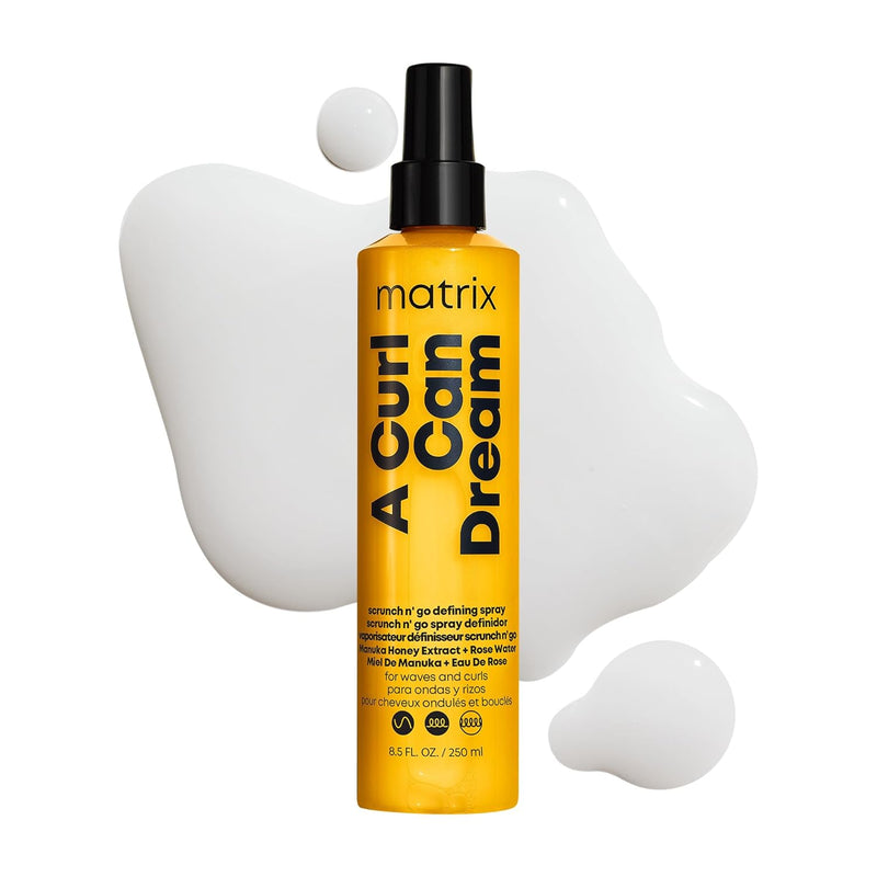 Matrix A Curl Can Dream Scrunch N' Go Defining Spray For Wavy and Curly Hair, Frizz Control and Heat Protection Hair Spray, With Manuka Honey Extract Infinity Warehouse