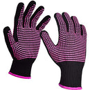 Heat Resistant Gloves with Silicone Bumps, Sopito 2Pcs Professional Heat Proof Glove Mitts for Hair Styling Curling Iron(Pink) Sopito