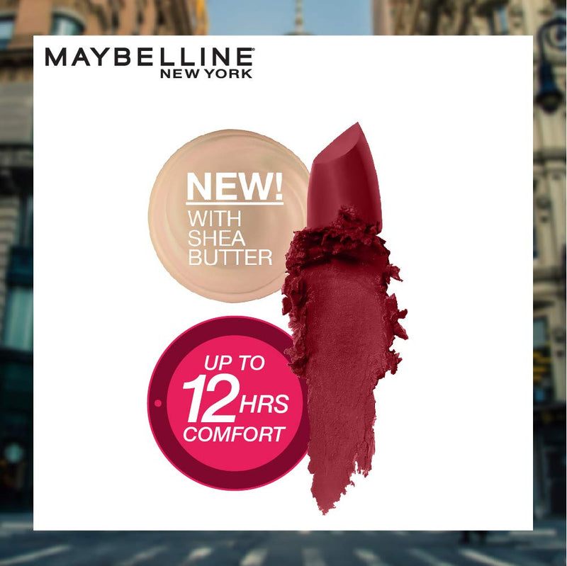 Maybelline Color Sensational Lipstick, Lip Makeup, Matte Finish, Hydrating Lipstick, Nude, Pink, Red, Plum Lip Color, Divine Wine, 0.15 oz; (Packaging May Vary) Maybelline New York