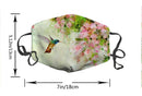 TopA Fashion Face Decoration Cotton Dust Dirt Proof Windshield Unisex Adjust Elastic Bands (Lovely Hummingbird and Pink Flowers) FQJNS