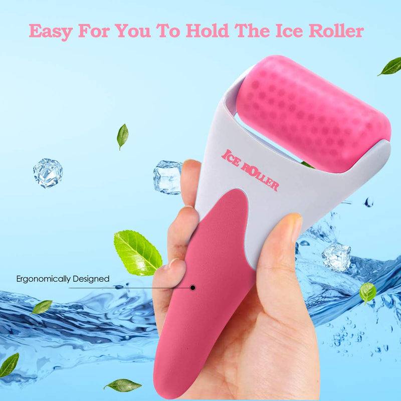 Fronnor Ice Roller for Face,Eyes,Mothers Day Gifts Idea,Therapeutic Cooling to Tighten Brighten Complexion and Reduce Wrinkles,Massager Under Eye Puffiness,Migraine and Pain Relidf (Red) Fronnor