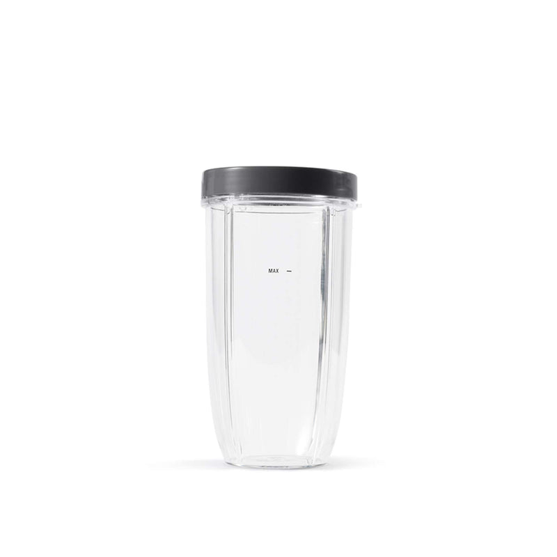NutriBullet 24 Ounce Tall Cup with Standard Lip Ring, Clear/Gray & 32 Ounce Colossal Cup with Standard Lip Ring, 32 Oz, Clear/Gray NutriBullet