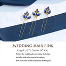 Asooll Bride Wedding Hair Pin Flower Bridal Head Clip Rhinestone Crystal Headpiece for Women and Girls(Set of 3) Asooll