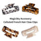 MagicSky 4PCS Hair Claw Clips, Acrylic Hair Banana Barrettes, Celluloid French Butterfly Jaw Clips,Tortoise Shell Grip Pin Teeth Clamp -Leopard print Stylish Hair Accessories for Women Girls,Long Size Magicsky