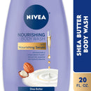 NIVEA Nourishing Shea Butter Care Body Wash with Nourishing Serum, Bottle, Almond, 20 Fl Oz NIVEA
