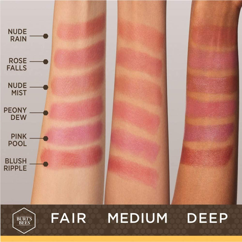 Burts Bees 100% Natural Glossy Lipstick, Peony Dew - 1 Tube Burt's Bees