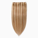 Double Weft 100% Remy Human Hair Clip in Extensions #18/613 10''-22'' Full Head Thick Thickened Short Soft Silky Straight 8pcs 18clips(20"/20 inch 150g,#12/613 Light Brown mix Bleach Blonde)