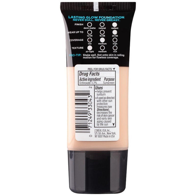 L'Oreal Paris Makeup Infallible Up to 24HR Pro-Glow Foundation, 202 Creamy Natural, 1 fl; oz. L'Oréal Paris