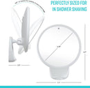 Airia Living Battery Powered Heated Glass Fogless Efficient Shaving Mirror Shatterproof Shower Mirror with 3M Tape, Razor Holder, & 360 Swivel, Black 7.1" x 8.7" Airia Living